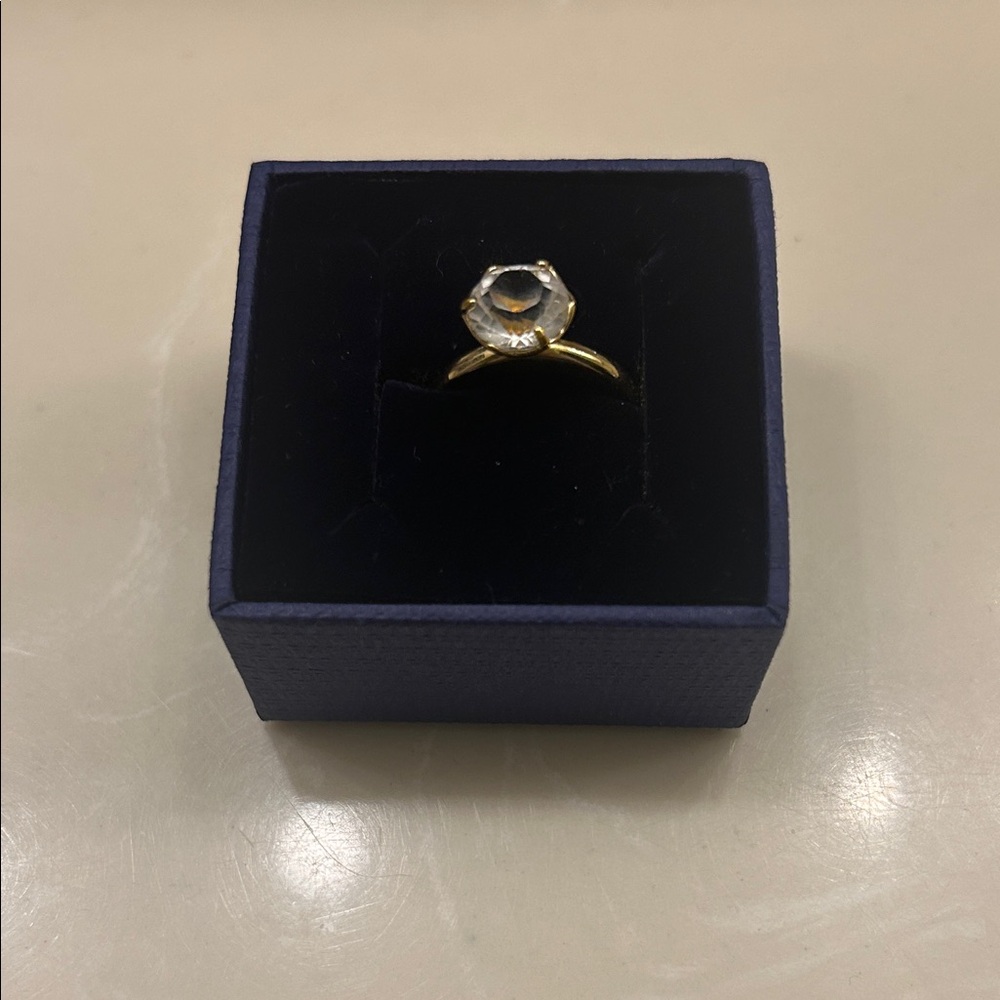 Swarovski Gold Ring with Silver Gemstone